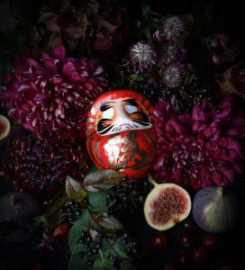 DARUMA, japanischer Glücksbringer, rot, 9 cm, Mood 1