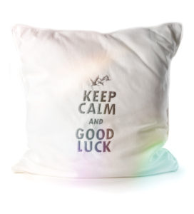 Kissen KEEP CALM AND GOOD LUCK 28x28cm - meindaruma