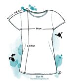 Größenskizze Damen-T-Shirt Größe M mit Maßangaben